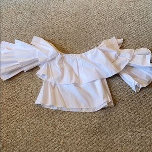 Karlie Solid Double Layer Crew Tee in White